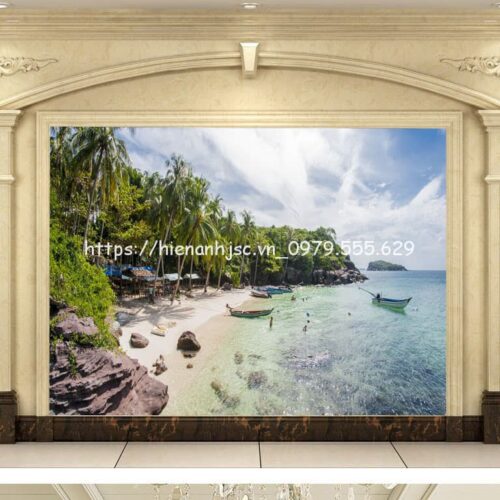 Tranh dán tường 5D-Tranh cảnh bãi tắm biển Phú Quốc 5D236 7 tranh-bien-phu-quoc-5D236-2