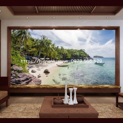 Tranh dán tường 5D-Tranh cảnh bãi tắm biển Phú Quốc 5D236 6 tranh-bien-phu-quoc-5D236-3