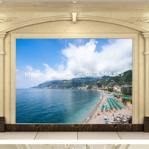 Tranh dán tường 5D- Bờ biển Amalfi của Ý di sản UNESCO 5D229 4 tranh-bo-bien almafi-5D229-1