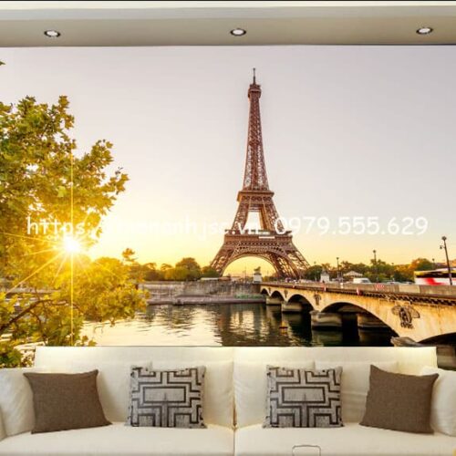 Tranh dán tường 5D- tranh tháp Eiffel nổi tiếng nước Pháp 5D231 5 tranh-dan-tuong-thap-eiffel-3-5D2321