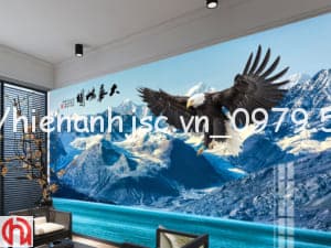 250++ mẫu tranh dán tường đẹp nhất HOT nhất 2018 7 Tranh đại bàng dán tường phòng khách phong thủy