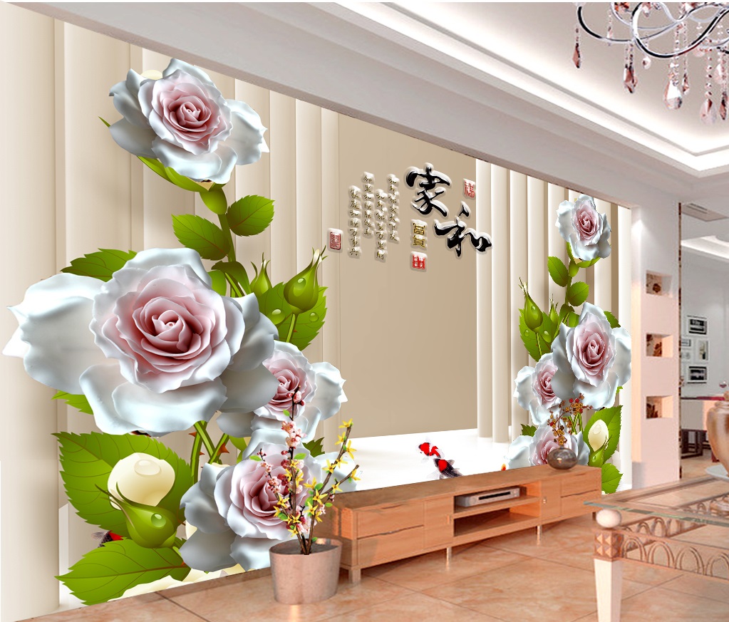 Tranh dán tường hoa giả ngọc dán phòng khách