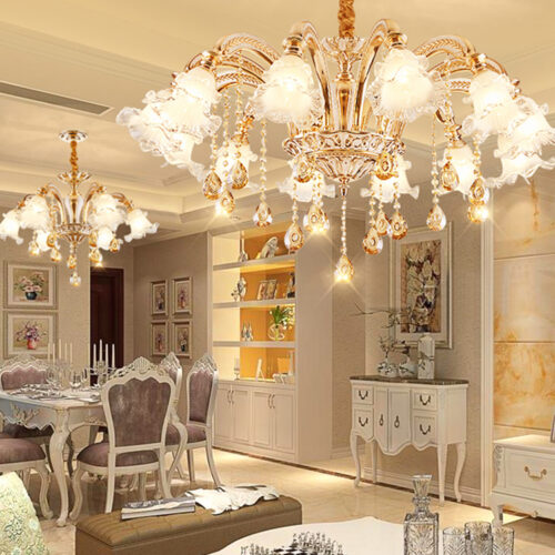 Đèn chùm thủy tinh sang trọng Phong cách Châu Âu DTT074-1