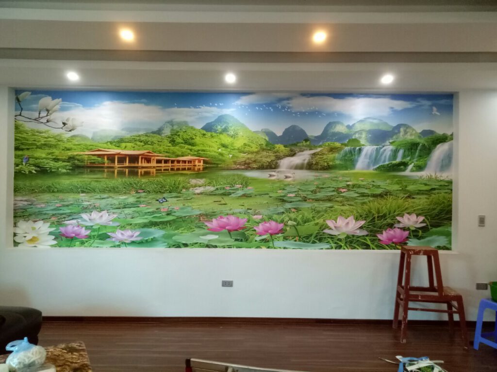 Chị Thảo Sông Công Tranh dán tường 5D 2