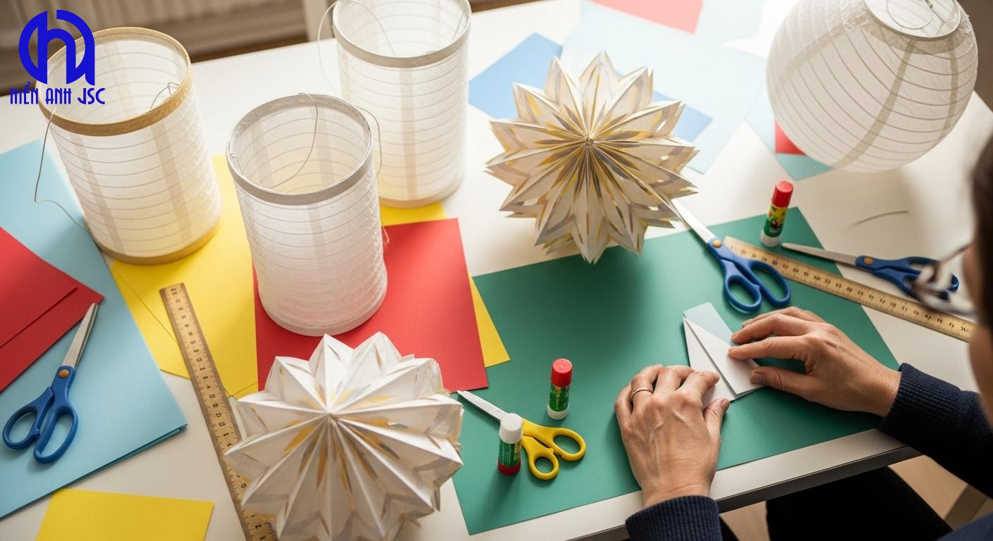 Cách làm lồng đèn bằng giấy đơn giản tại nhà 1 Cách làm lồng đèn bằng giấy đơn giản tại nhà