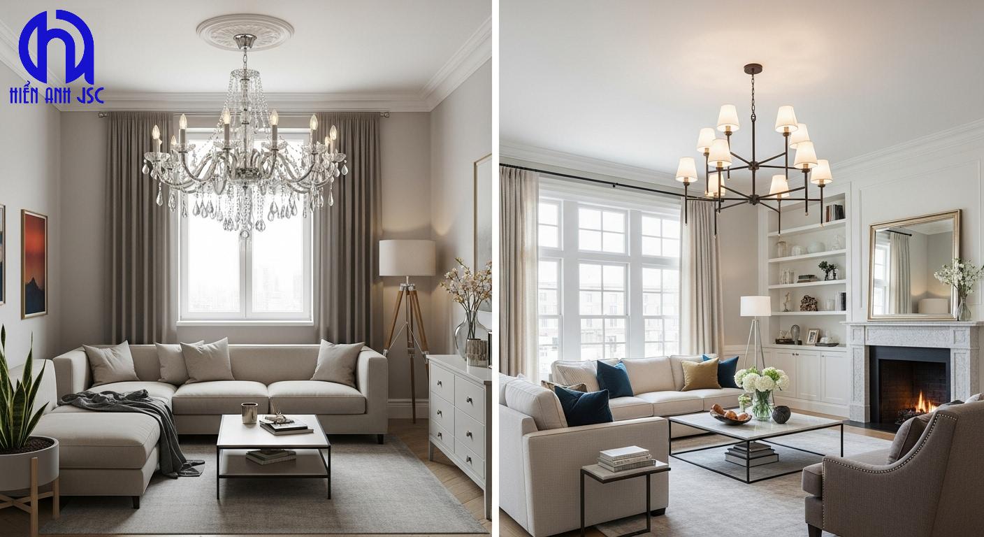 Chọn đèn trần phòng khách hiện đại: 5 sai lầm 90% gia chủ mắc phải