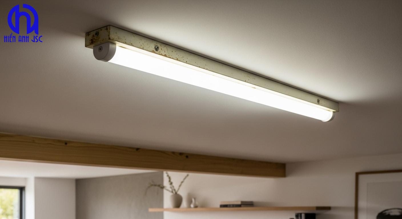 Khi lắp mạch điện đèn ống huỳnh quang cần làm gì để an toàn?