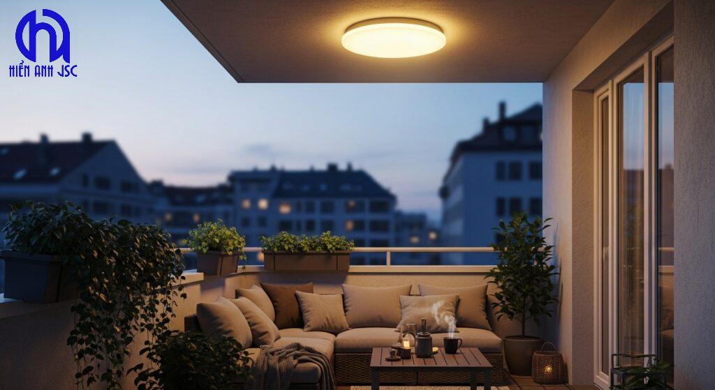 Cách chọn mẫu đèn ốp trần ban công phù hợp cho từng không gian 14 Đèn ốp trần ban công biến không gian thành góc thư giãn ấm cúng.