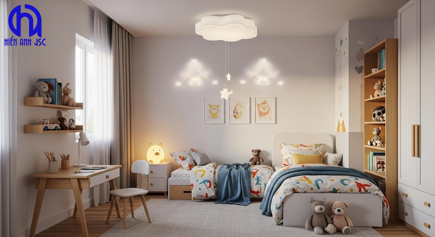 Cách bố trí đèn cho phòng trẻ em an toàn tránh sai lầm 1 Cách bố trí đèn cho phòng trẻ em an toàn tránh sai lầm