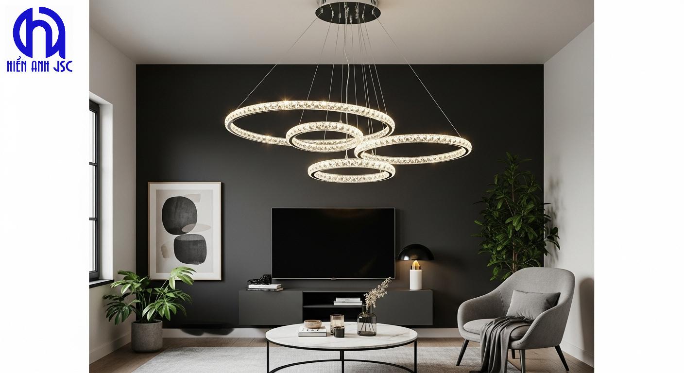 Đèn chùm pha lê phòng khách nhỏ: Hướng dẫn chọn mua