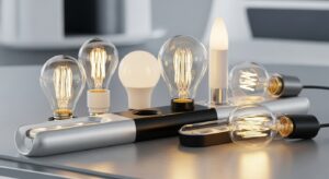 Đèn LED và các con số tuổi thọ ấn tượng, thể hiện sự bền bỉ của công nghệ chiếu sáng hiện đại.