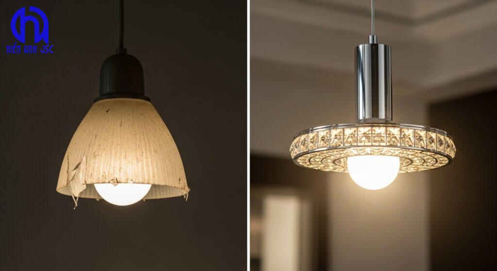 So sánh đèn thả trần giá rẻ và cao cấp