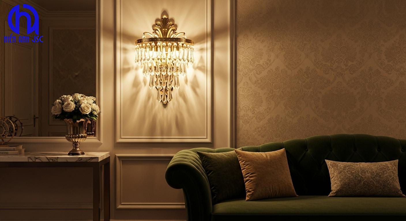 Cách chọn đèn treo tường tân cổ điển phù hợp mọi không gian