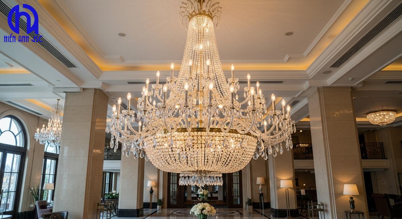 So sánh đèn chùm pha lê với đèn chùm thủy tinh – Loại nào tốt